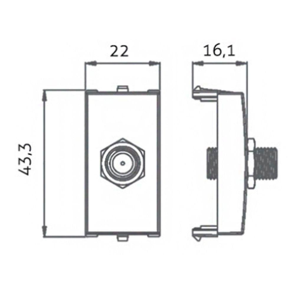 Módulo Tomada Antena De Tv Margirius Sleek Para Cabo Coaxial Preto Ebony - 2
