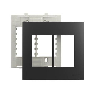 Placa Com Suporte Margirius Sleek Colors 4x4 Para 6 Módulos Horizontais Grafite
