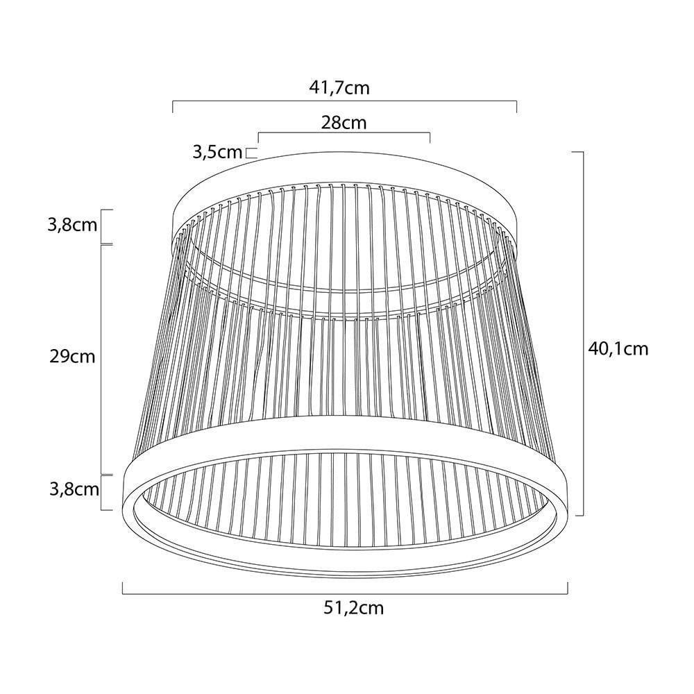 Plafon Nordecor Beys 2939 Led Bivolt Cinza-dourado 3000K - 6