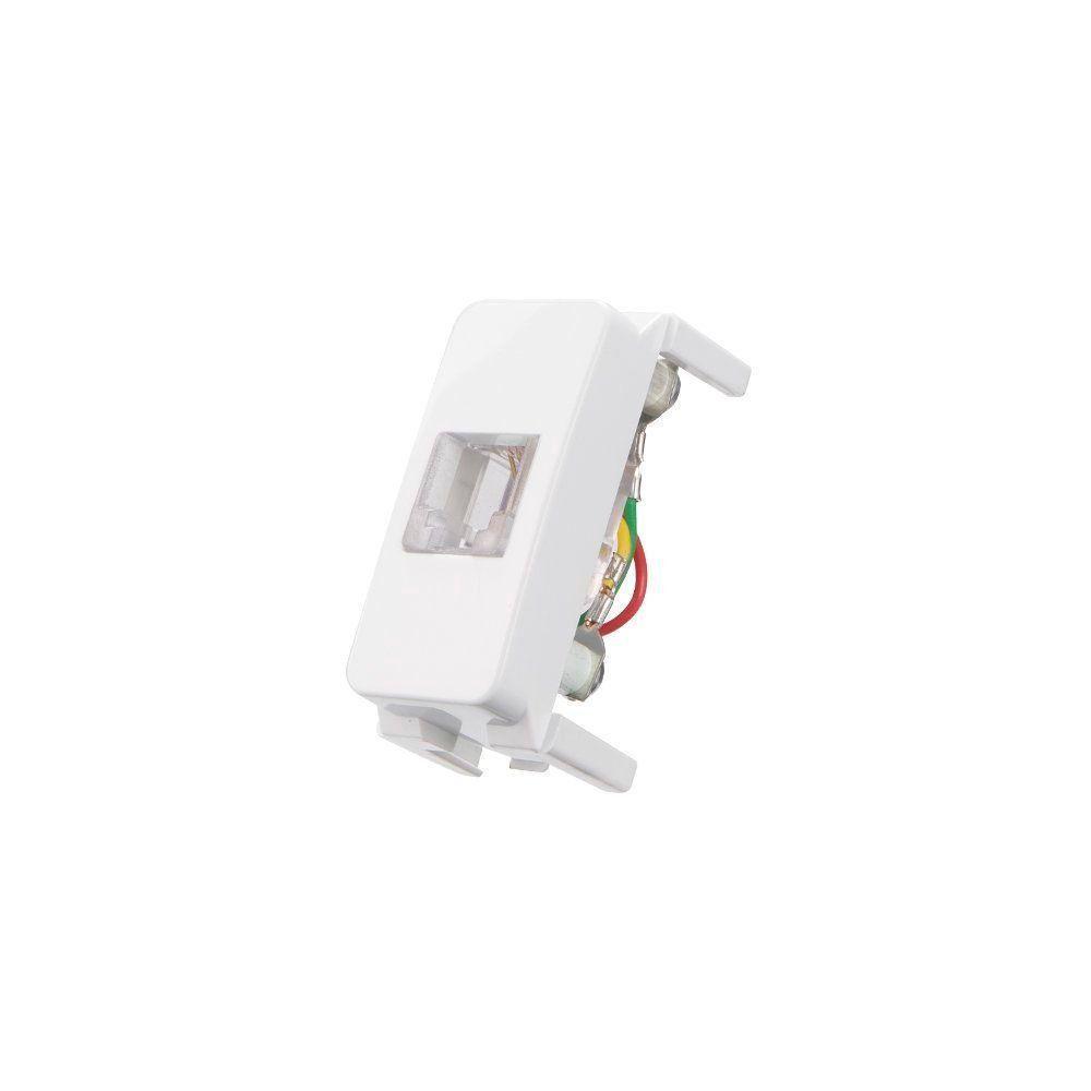 Módulo Tomada Para Telefone Padrão Americano Margirius B3 Rj11 4 Fios Branco - 1