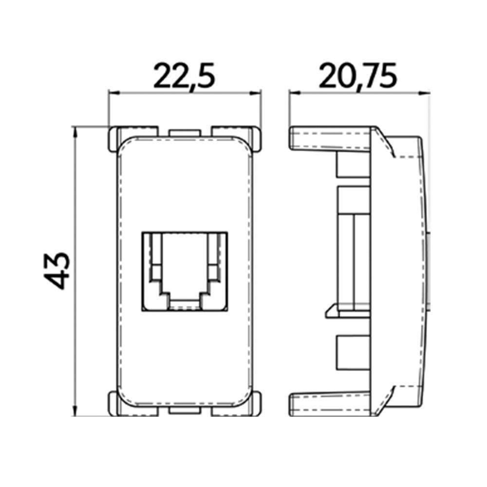 Módulo Tomada Para Telefone Padrão Americano Margirius B3 Rj11 4 Fios Branco - 2