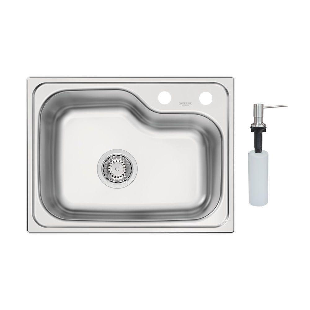 Cuba Tramontina Morgana Compact 48 Fx Undermount 55x42 93815392 Aço Inox Escovado Com Acessório - 1