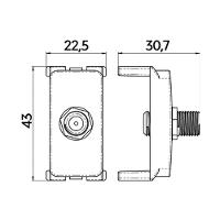 Módulo Tomada Antena De Tv Margirius B3 Para Cabo Coaxial Branco - 2