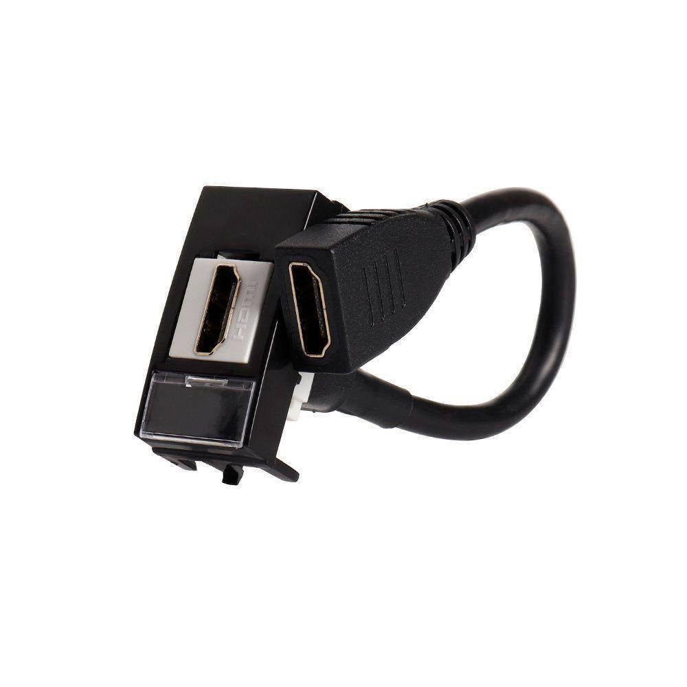 Módulo Tomada Hdmi Margirius Sleek Preto Ebony - 1
