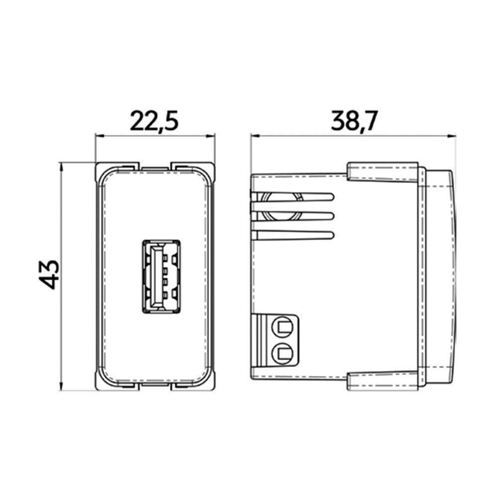 Módulo Tomada Carregador Usb-a Margirius B3 2a 10W Branco - 2