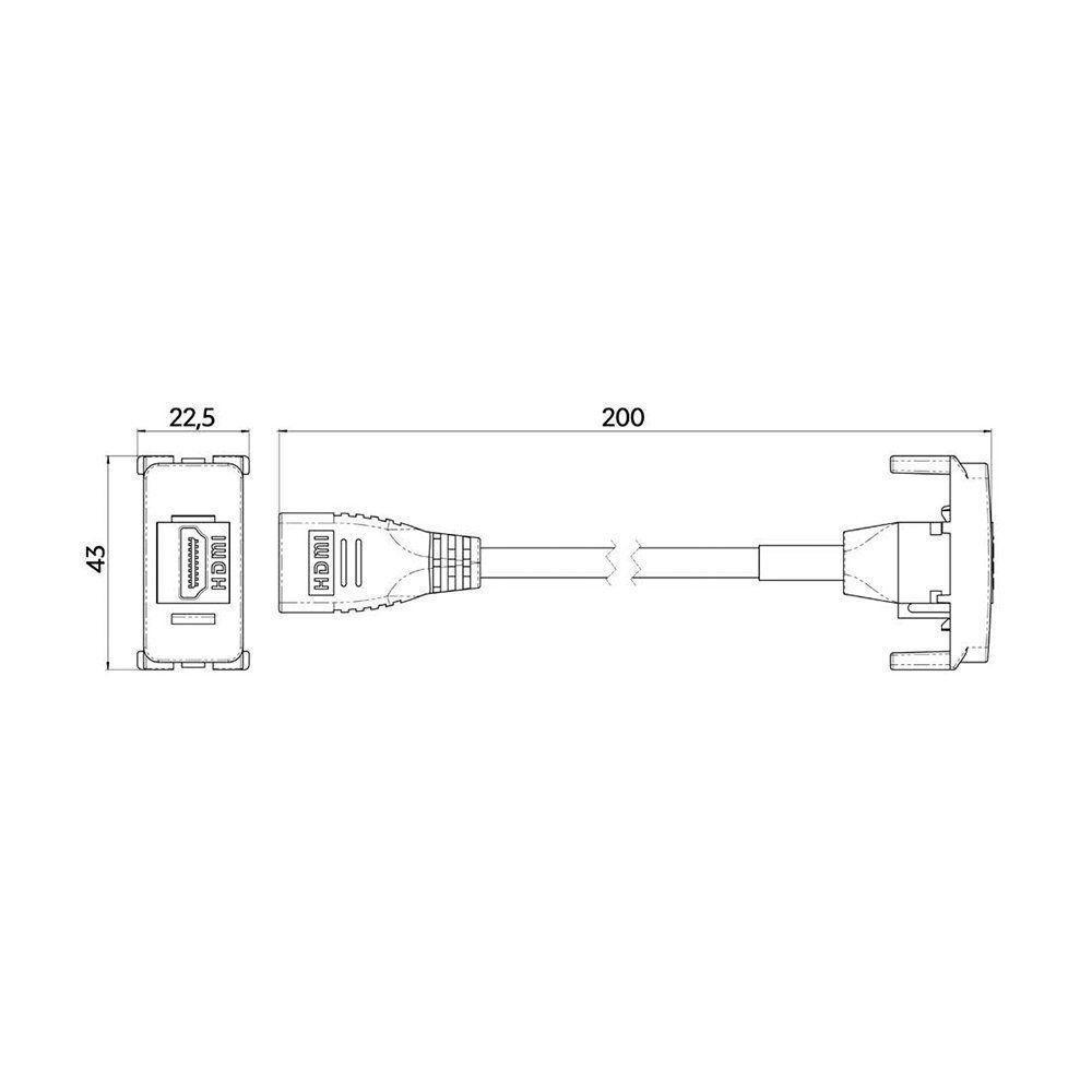 Módulo Tomada Hdmi Margirius B3 Branco - 2