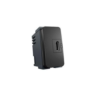 Módulo Tomada Carregador Usb-c Margirius B3 2a 10W Preto Ebony