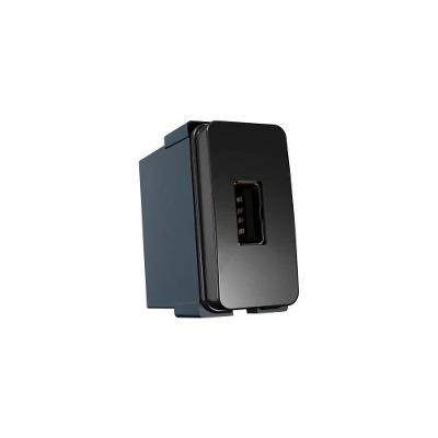 Módulo Tomada Carregador Usb-a Margirius B3 Colors 2a 10W Preto Ebony