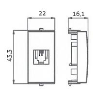Módulo Tomada Para Telefone Padrão Americano Margirius Sleek Rj11 4 Fios Branco - 2