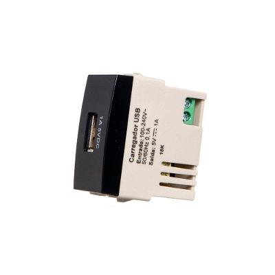 Módulo Tomada Carregador Usb-a Margirius Sleek 1a 5w Preto Ebony