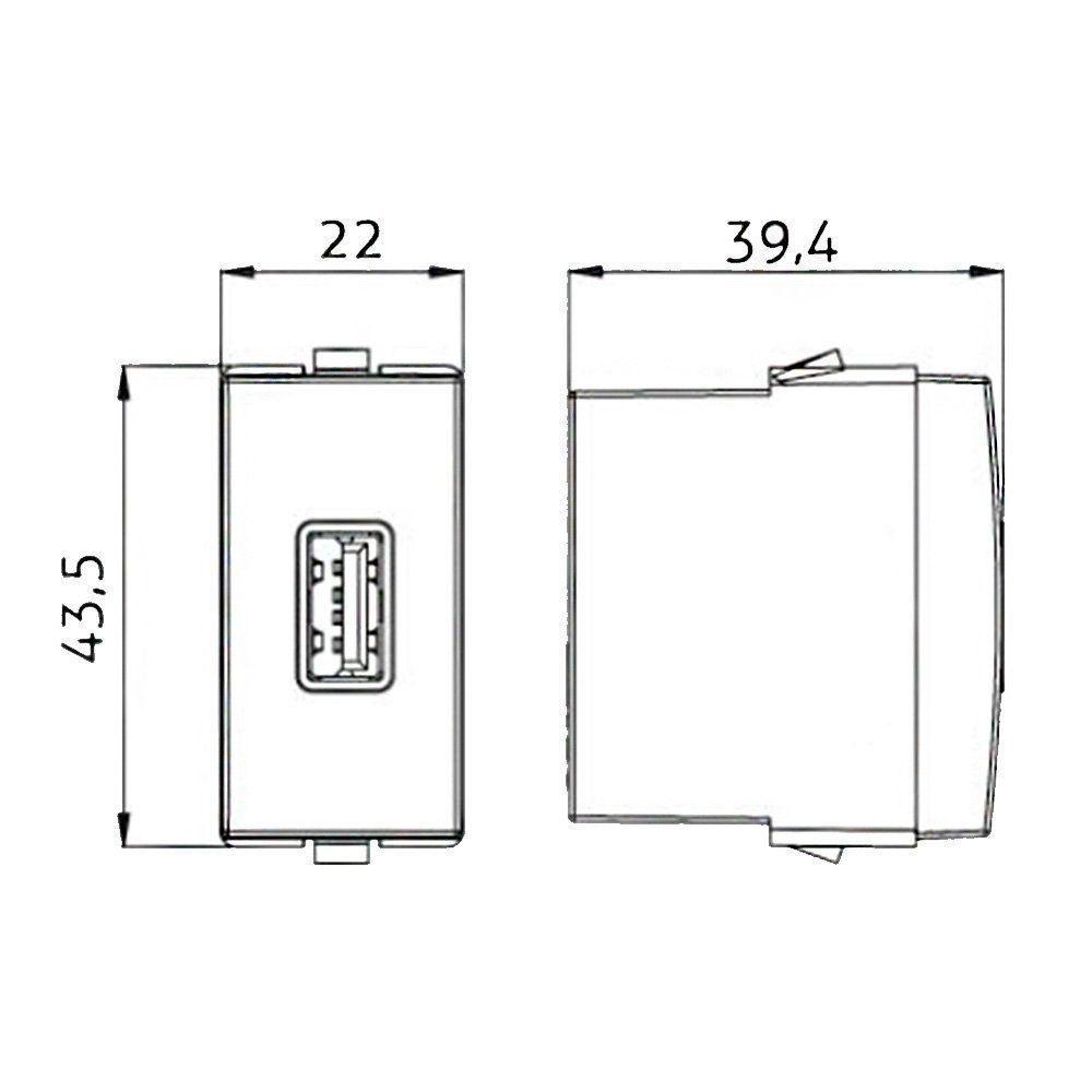 Módulo Tomada Carregador Usb-a Margirius Sleek 2a 10W Branco - 2