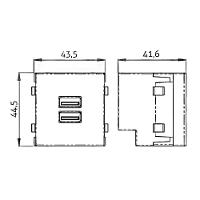 Módulo Tomada Duplo Carregador Usb-a Margirius Sleek 2a 10W Preto Ebony - 2