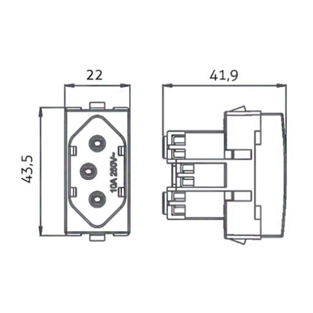 Módulo Tomada Margirius Sleek 2p+t 10A Vermelho - 2
