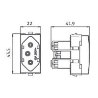 Módulo Tomada Margirius Sleek 2p+t 10A Vermelho - 2