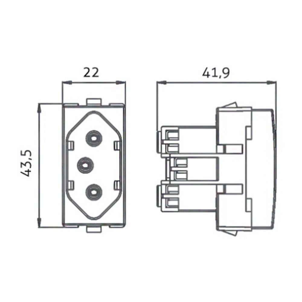 Módulo Tomada Margirius Sleek 2p+t 20A Branco - 2