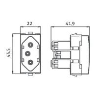 Módulo Tomada Margirius Sleek 2p+t 20A Branco - 2