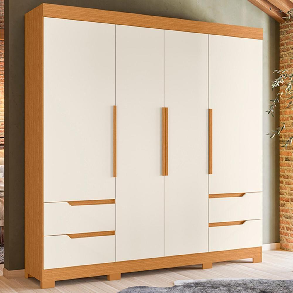 Guarda Roupa Casal Vivacce 4 Portas E 4 Gavetas Cinamomo-off White - Móveis Albatroz Cinamomo-off White - 2