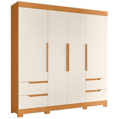 Guarda Roupa Casal Vivacce 4 Portas E 4 Gavetas Cinamomo-off White - Móveis Albatroz Cinamomo-off White