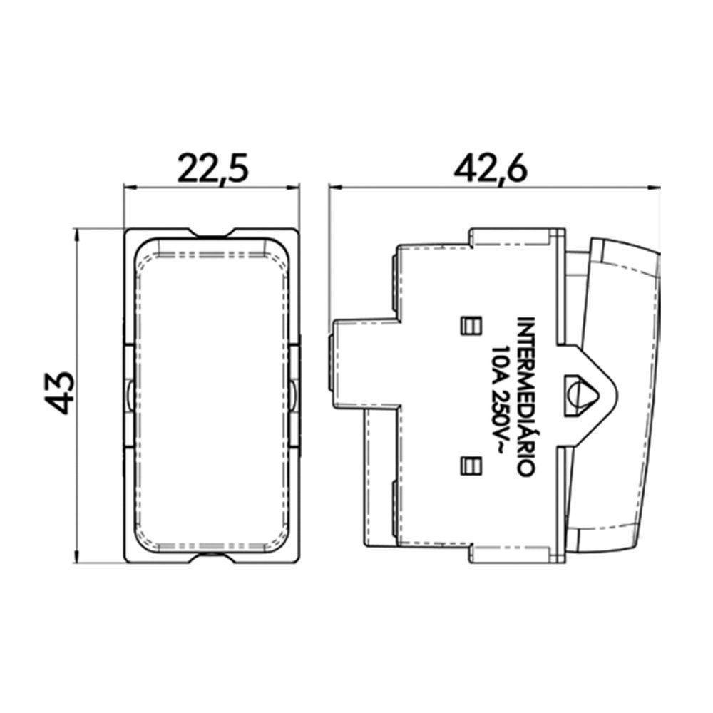 Módulo Interruptor Intermediário Margirius B3 10A Branco - 2