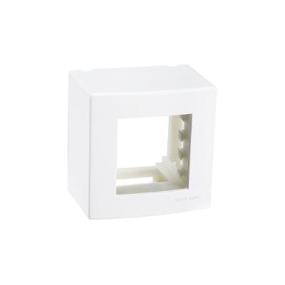 Caixa De Sobrepor Com Suporte Margirius Sleek 75x75 Para 2 Módulos Branca Branco