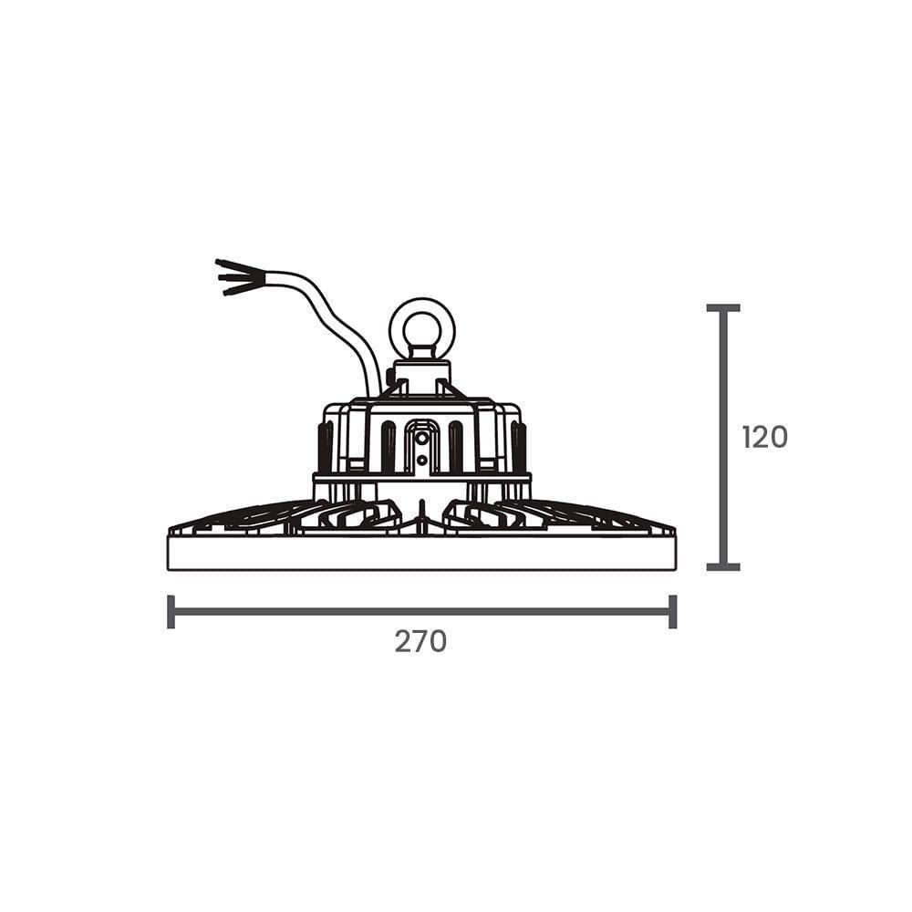 Luminária Led Para Galpão Taschibra High Bay 100W 5000K Bivolt Luz Neutra - 2