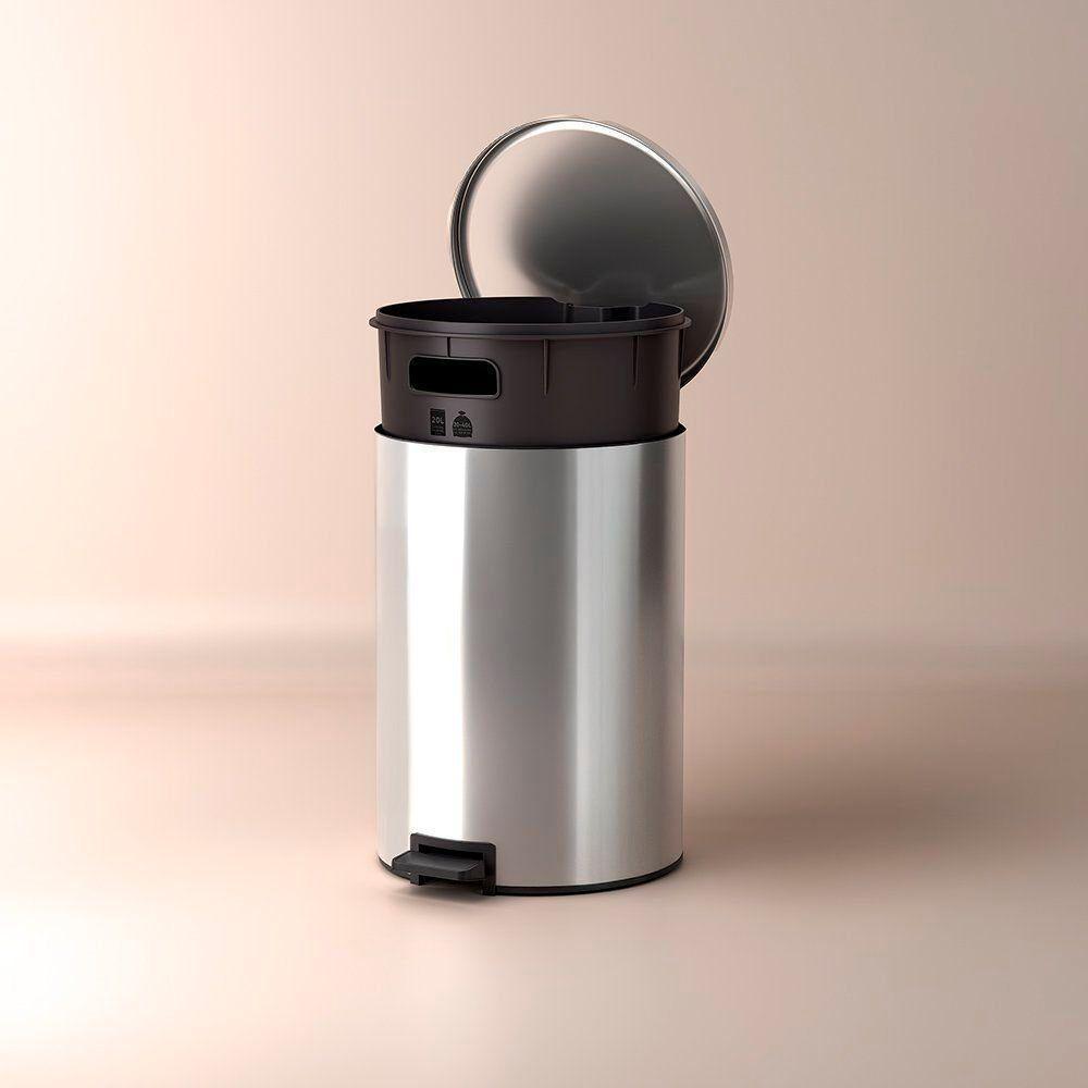 Lixeira Tramontina Loop Com Pedal 20l Redonda Inox Polido Inox Polido - 5