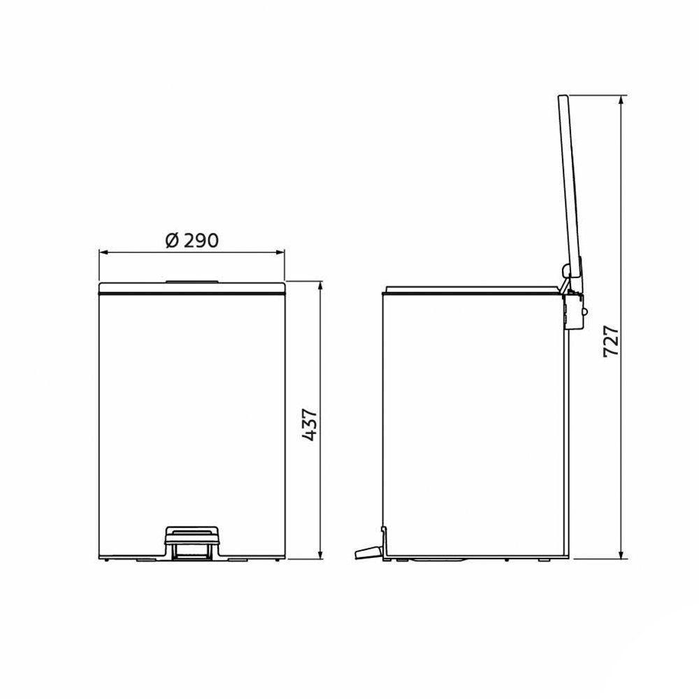 Lixeira Tramontina Loop Com Pedal 20l Redonda Inox Polido Inox Polido - 6