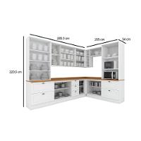 Cozinha Modulada Americana 10 Peças 3 Aéreos + 3 Balcões + 2 Paneleiros + 2 Complementos C5p57 Branco2 Aéreos + 1 Balcão + 1 Complemento - 5