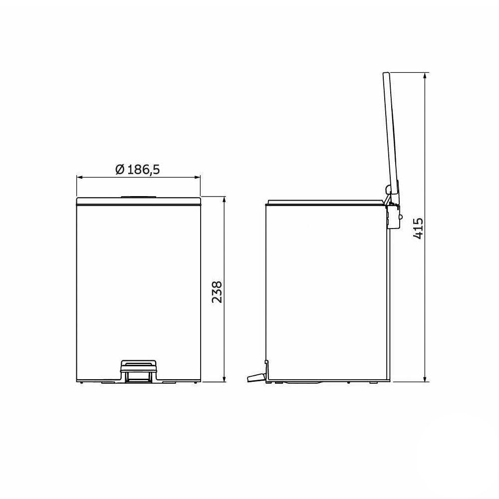 Lixeira Tramontina Loop Com Pedal 3l Redonda Inox Polido - 6