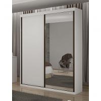 Guarda Roupa Solteiro Com Espelho 2 Portas 3 Gavetas Búzios-neve Star Móveis - 1