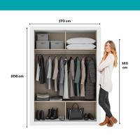 Guarda Roupa Solteiro 2 Portas Darvi Com Espelho Direito Carraro Branco - 8