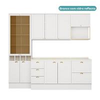 Armário De Cozinha Completa C Balcão Milla Muse Carraro Branco - 3