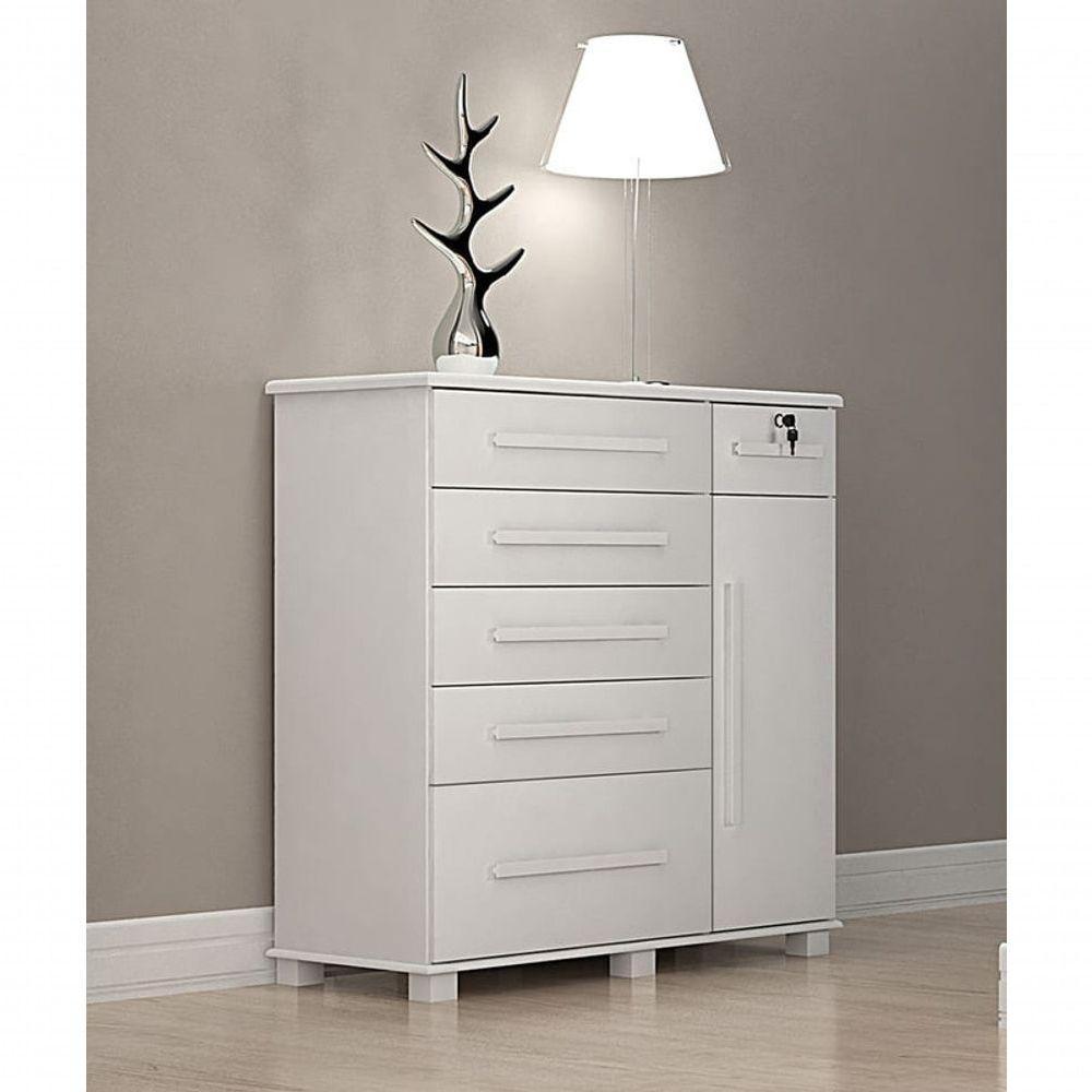 Cômoda Para Quarto Com Sapateira 6 Gavetas - 046-neve - Star Móveis - 1