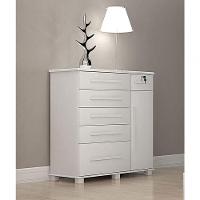 Cômoda Para Quarto Com Sapateira 6 Gavetas - 046-neve - Star Móveis - 1