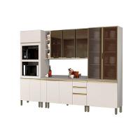 Cozinha Modulada Completa Connect 8 Peças 1 Aéreos + 2 Balcões+ 2 Paneleiros +3complementos C8p05 Off White - 1