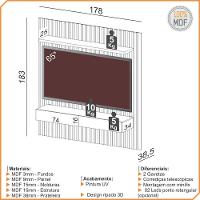 Painel Ripado Para Tv 65 Pol Com Led 2 Gavetas 183cm Baraka D03 Freijó Off White - Lyam Decor