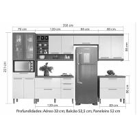 Kit Cozinha Modulada 6 Peças Burguesa Premium 3 Aéreos + 2 Balcões + 1 Paneleiro C6p57 Freijó Off White - 5
