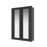 Guarda Roupa Solteiro 2 Portas Darvi Com 2 Espelhos Carraro Preto Touch - 3