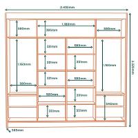 Guarda Roupa Casal 2p Correr Mdf 244 Cm Rd024 Mxm Off White - 3