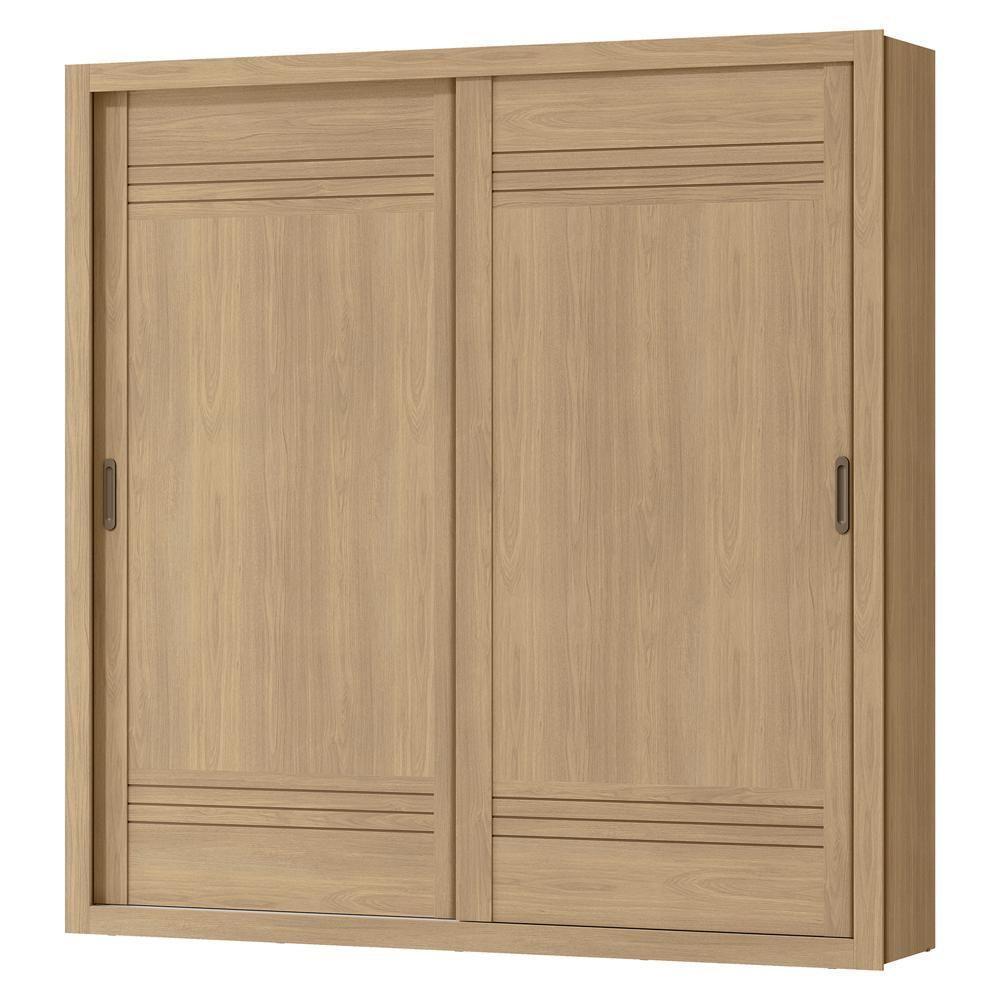 Guarda Roupa Casal 2pt Correr Mdf 231 Cm Tpl Rd033 Castanho Mxm - 1
