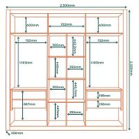 Guarda Roupa Casal 2pt Correr Mdf 231 Cm Tpl Rd033 Castanho Mxm - 3