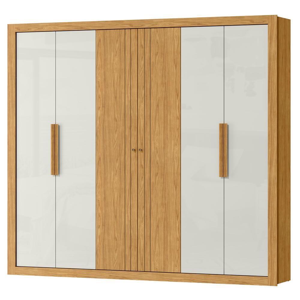 Guarda Roupa Casal 6pt Mdf 231 Cm Rg129 Marrocos Off White Mxm - 1