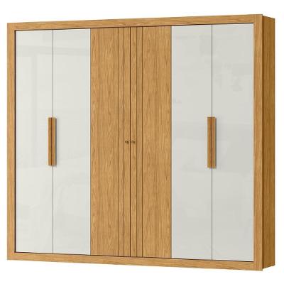 Guarda Roupa Casal 6pt Mdf 231 Cm Rg129 Marrocos Off White Mxm