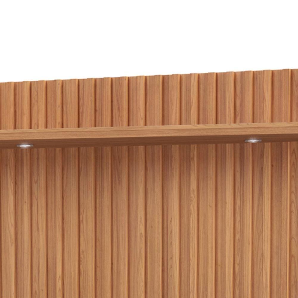 Painel Ripado Para Tv 65 Pol Com Led 2 Gavetas 223cm Baraka D03 Freijó Off White - Lyam Decor - 6