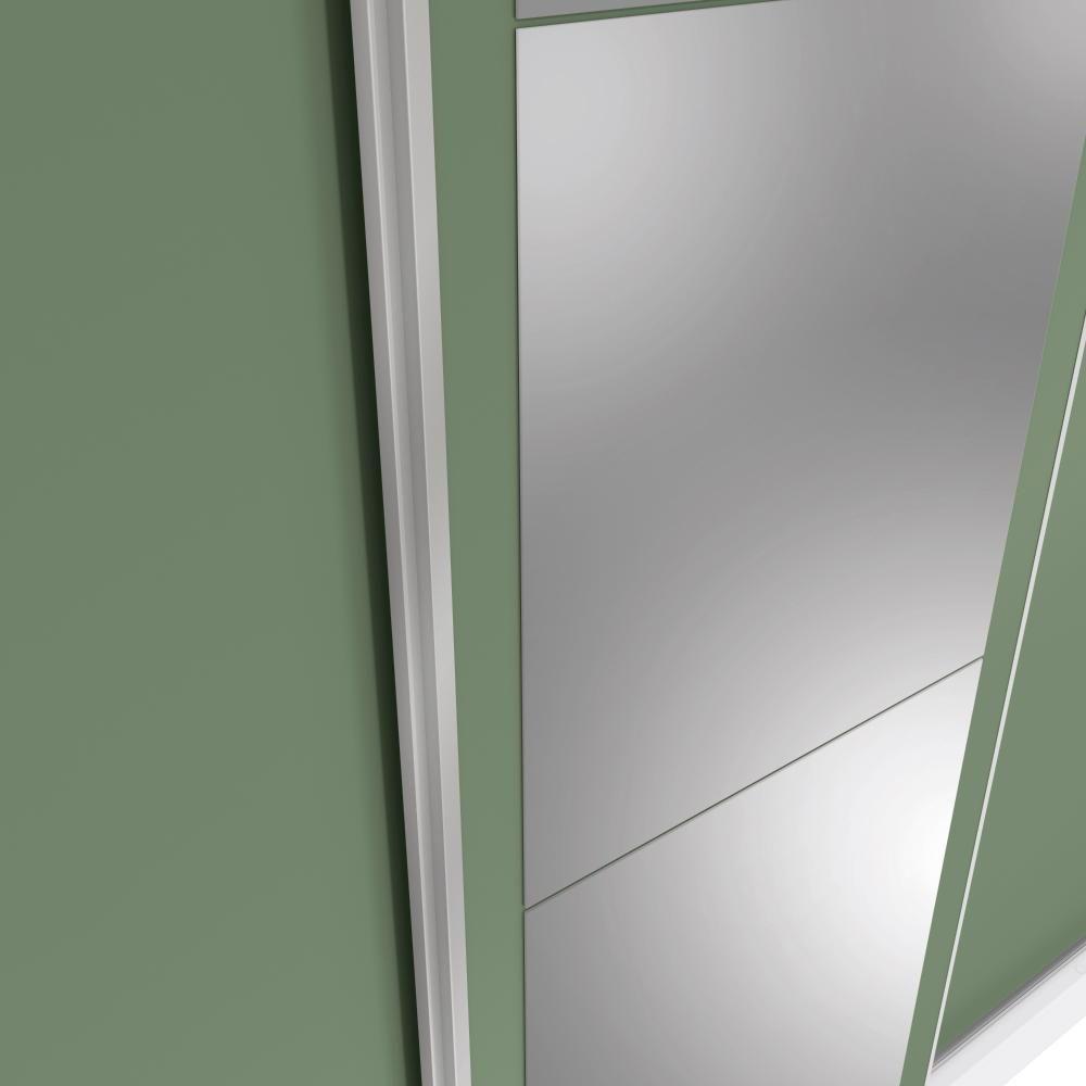 Guarda Roupa Casal Kappesberg 3 Portas Reversíveis de Correr 3 Espelhos 2 Gavetas Branco/Nogueira - 8