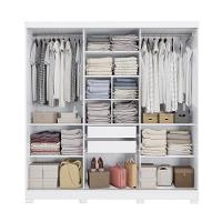 Guarda Roupa Casal Kappesberg 3 Portas Reversíveis de Correr 3 Espelhos 2 Gavetas Branco/Nogueira - 5