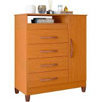 Cômoda Sapateira 4 Gavetas 1 Porta Nicho Duquesa Cinamomo - 1