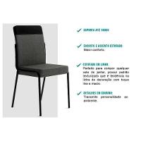 Kit 4 Cadeiras Sala Jantar Duo 1739 4 Uni Rose Linho Areia Courano Caramelo Carraro - 5