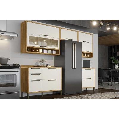 Kit Cozinha Modulada 5 Peças Syrah 3aéreos+2balcão C5p09 Amendoa Off White Ronipa