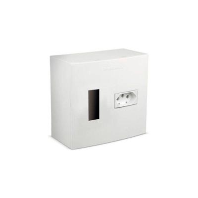 Caixa De Sobrepor Margirius 4x4 Cp1-01 Com Corte Para Disjuntor E Tomada 2p+t 20A Branca